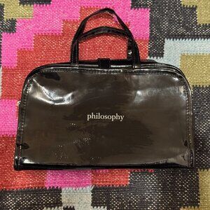 Philosophy Cosmetic Makeup Beauty Organizer Case, Black Patent